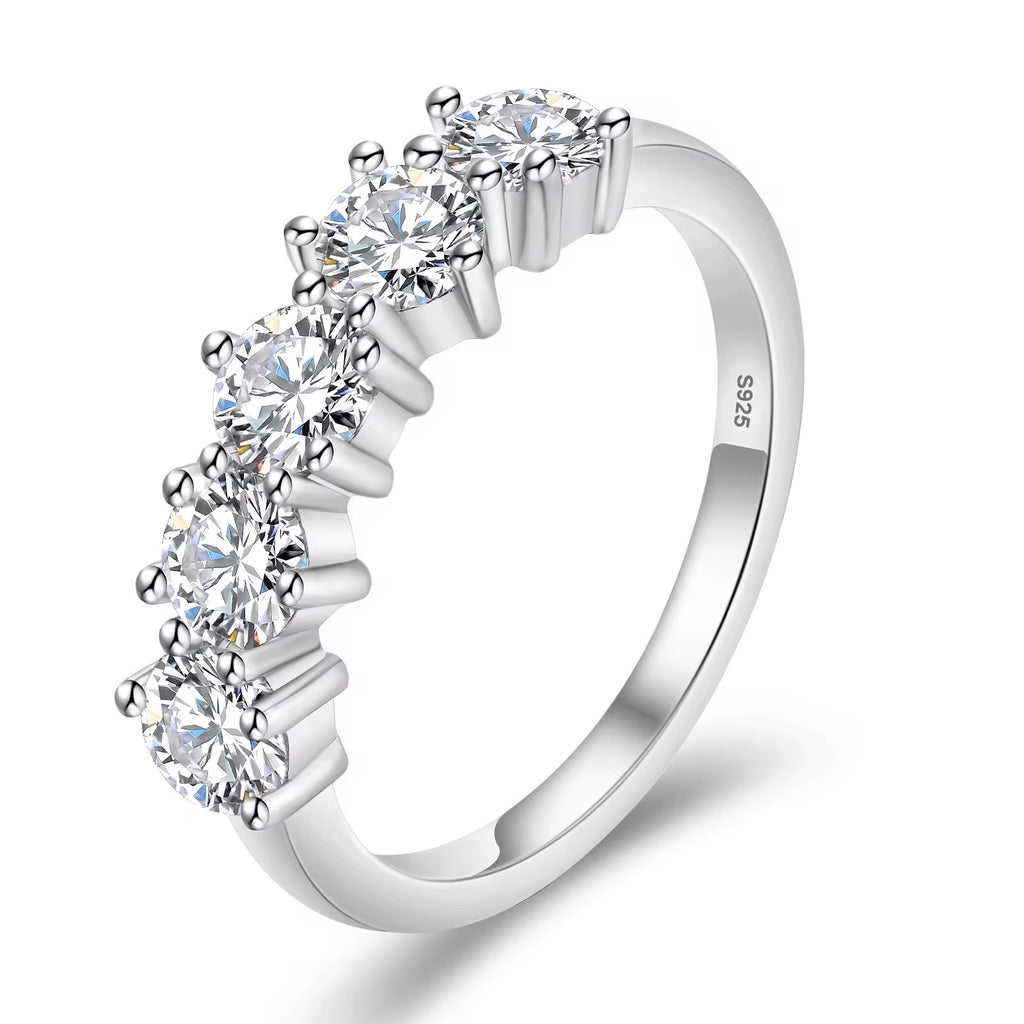 FIVE STONE MOISSANITE RING