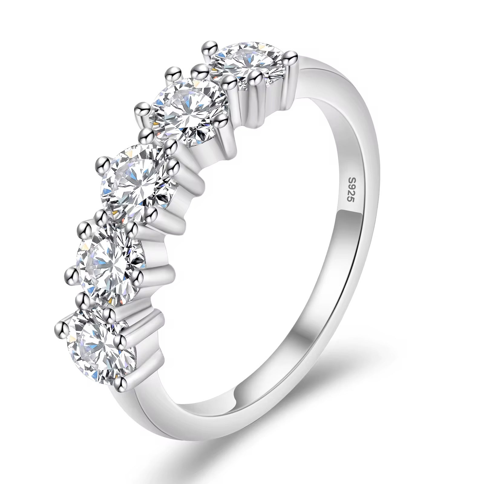 FIVE STONE MOISSANITE RING