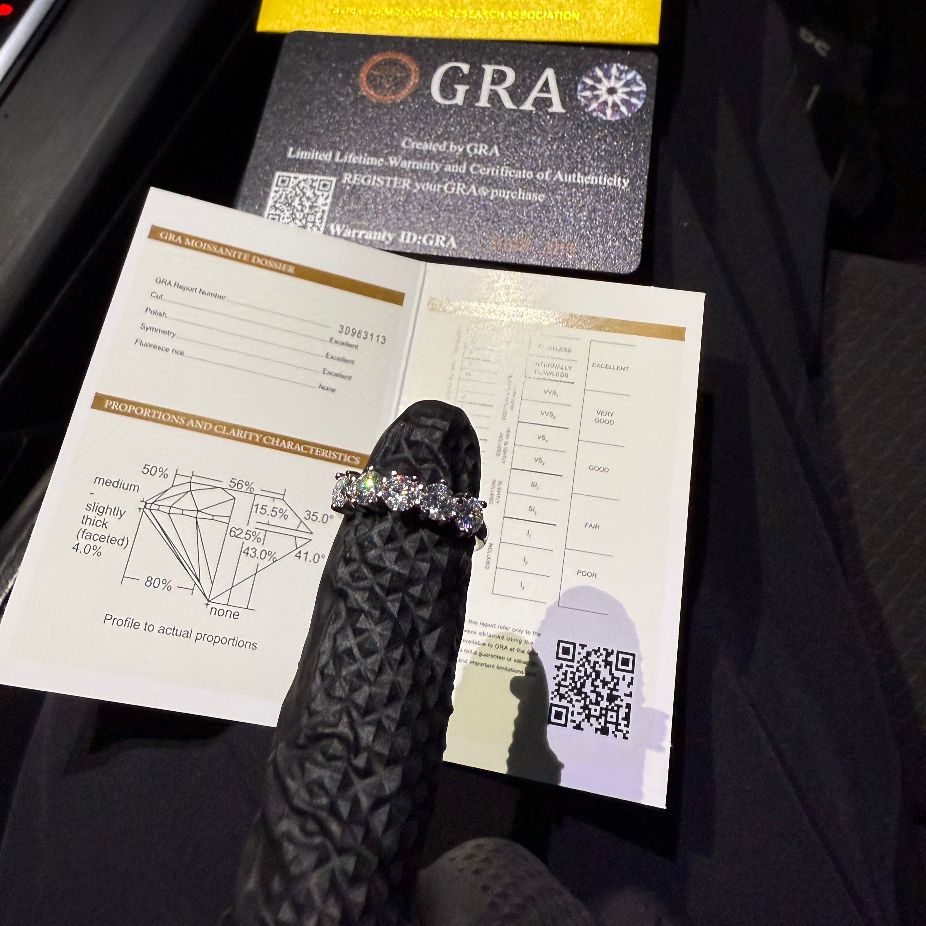 FIVE STONE MOISSANITE RING