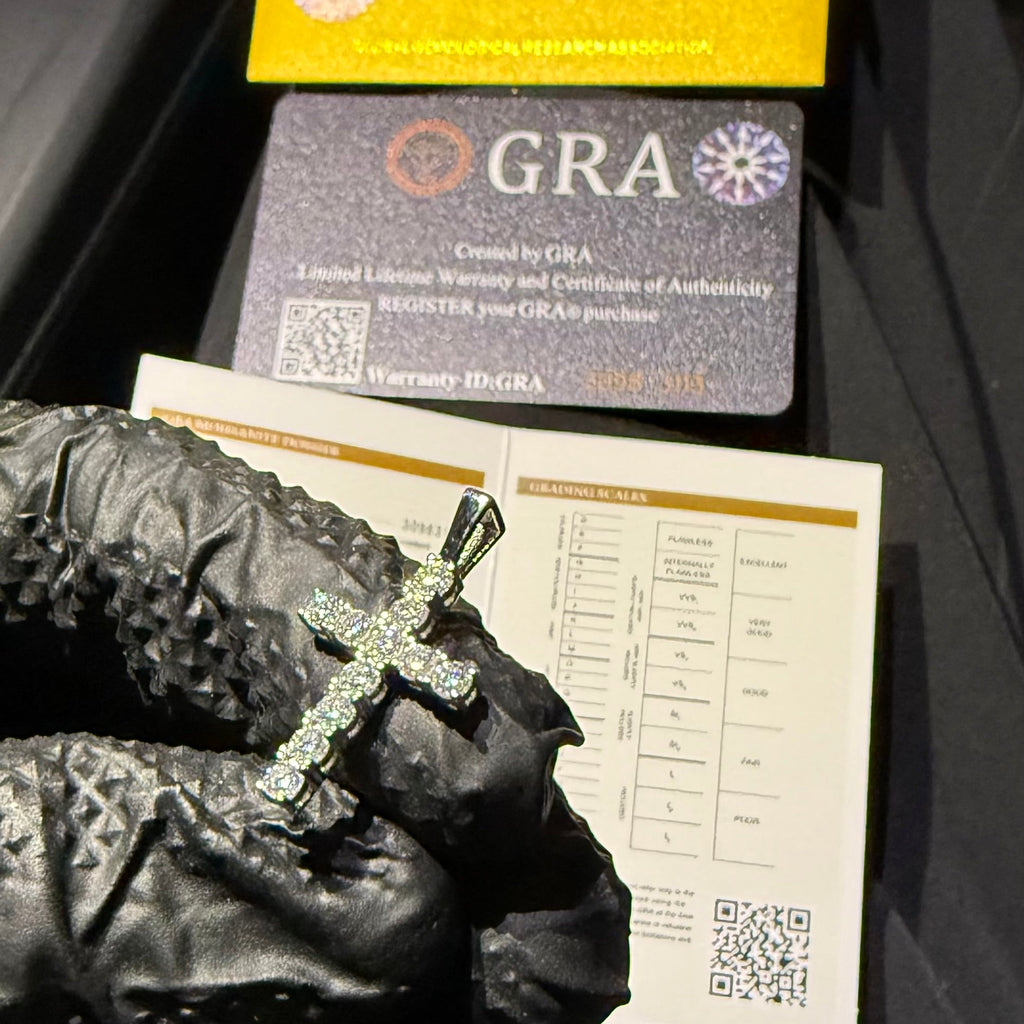 MOISSANITE CROSS PENDANT  925 SILVER - VVS1 - D COLOUR