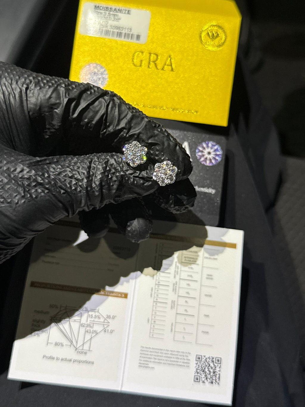 MOISSANITE DIAMOND EARNING WHITE GOLD PLATED 925 STERLING SILVER