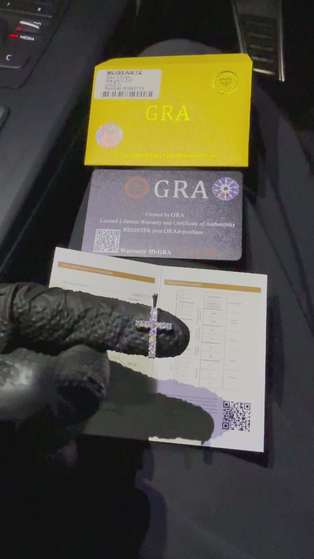 MOISSANITE CROSS PENDANT  925 SILVER - VVS1 - D COLOUR