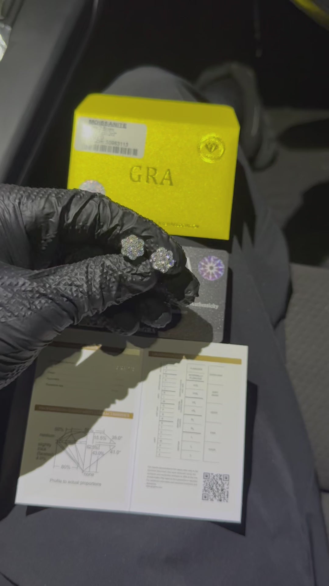 MOISSANITE DIAMOND EARNING WHITE GOLD PLATED 925 STERLING SILVER