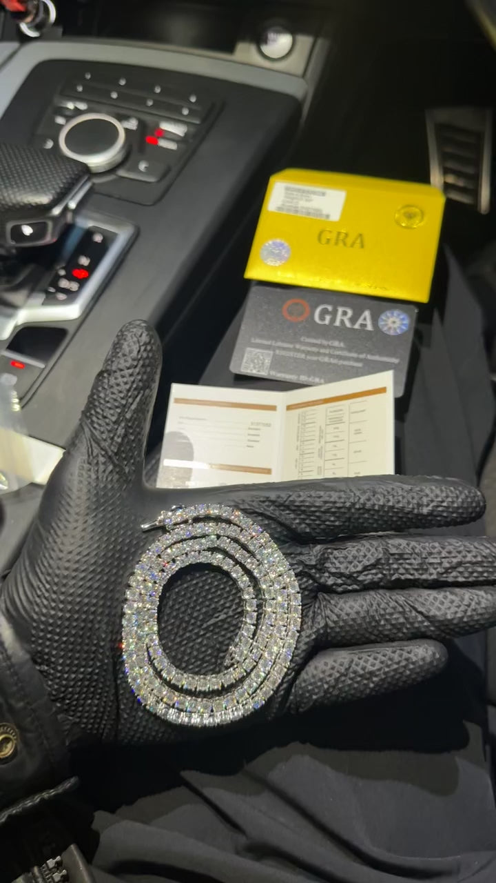 4MM MOISSANITE TENNIS CHAIN - 925 SILVER - VVS1